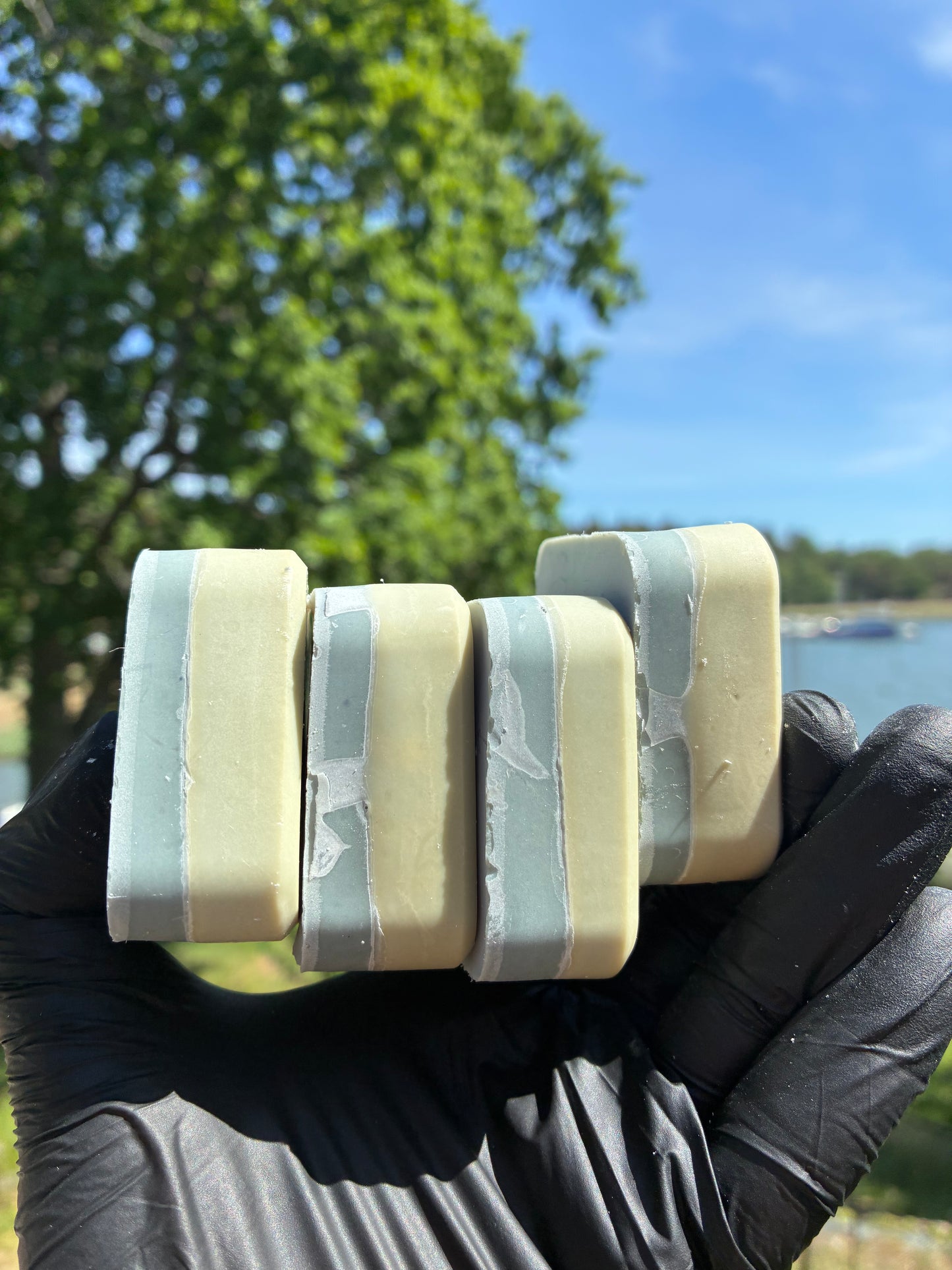 Andrasortering Blå lotus tvåfärgad kvadrat