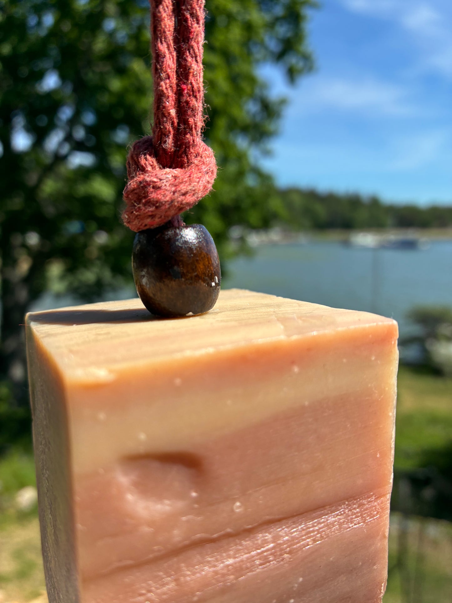 Cedar wood on string