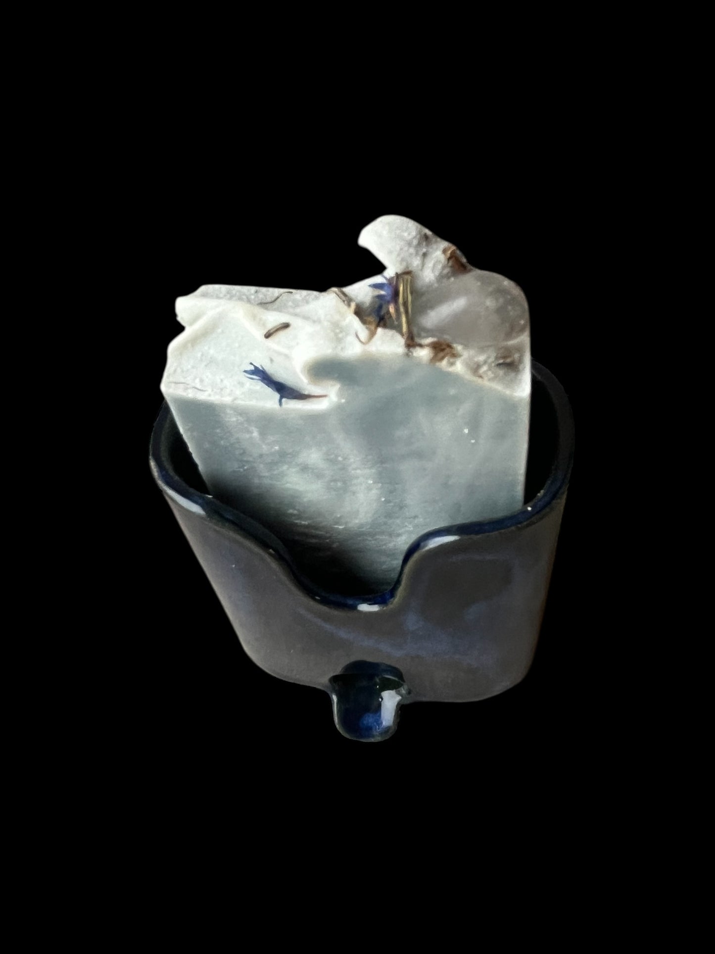 Tvålställ i keramik mörkblå