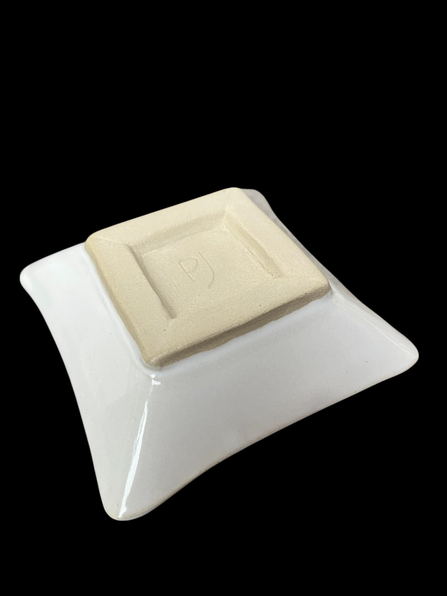 Kvadratisk disktvålsskål vit