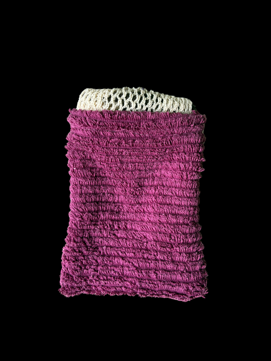 Exfoliating bag yellow