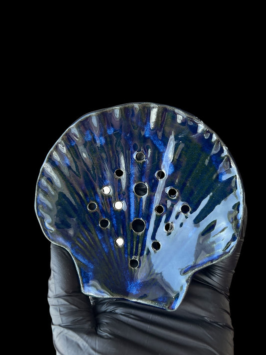 Mussla på tre fötter mörkblå