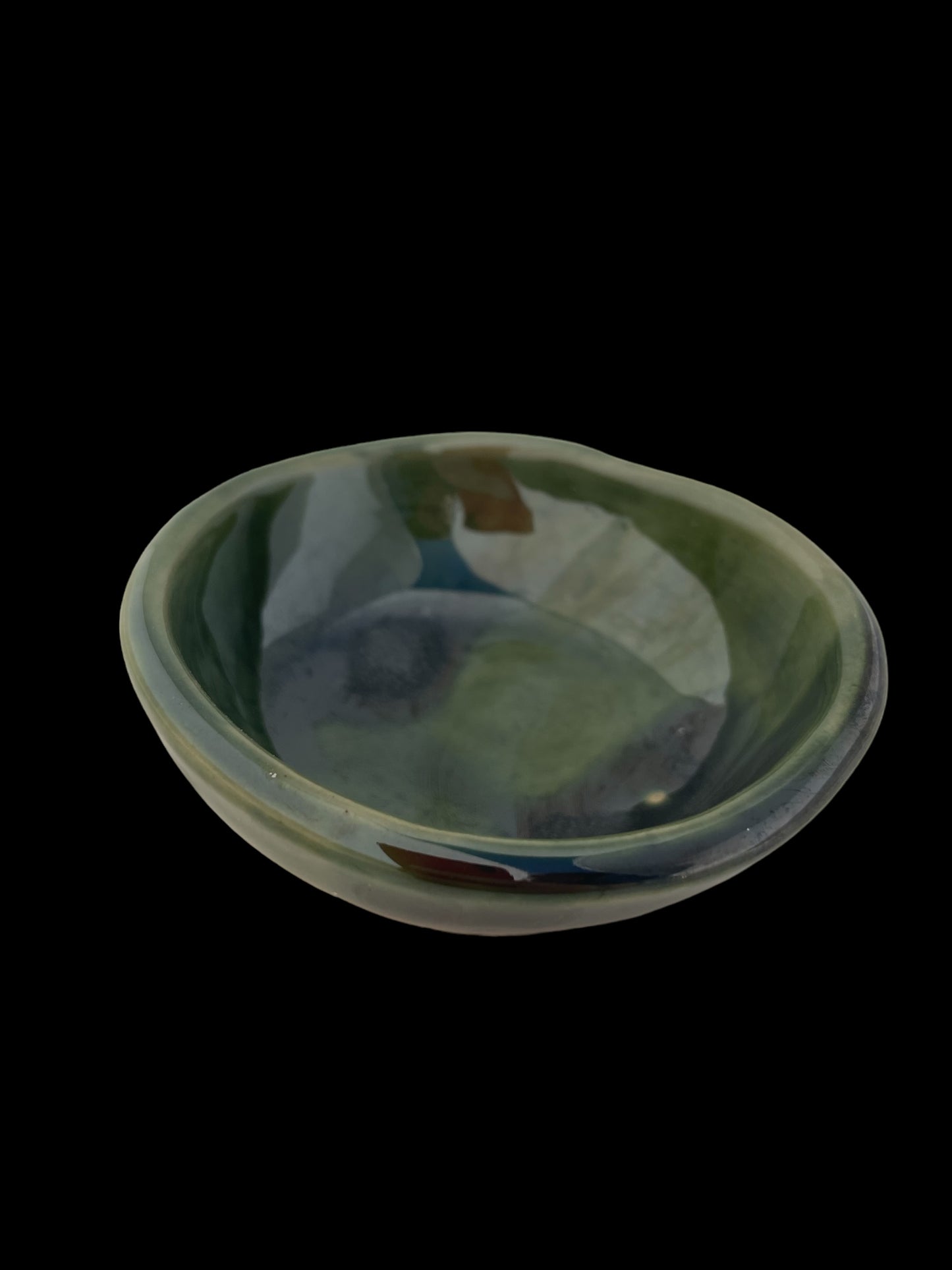 Ceramic bowl brown/turquoise