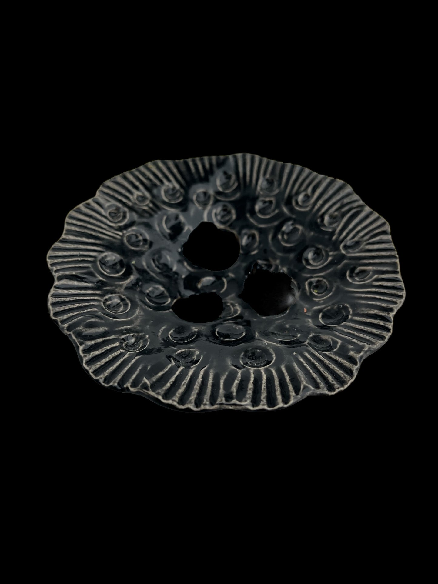 Black ceramic soap dish