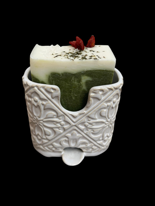 Tvålställ i keramik vit