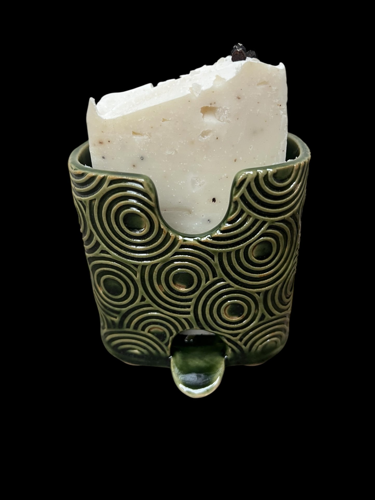 Tvålställ i keramik grön