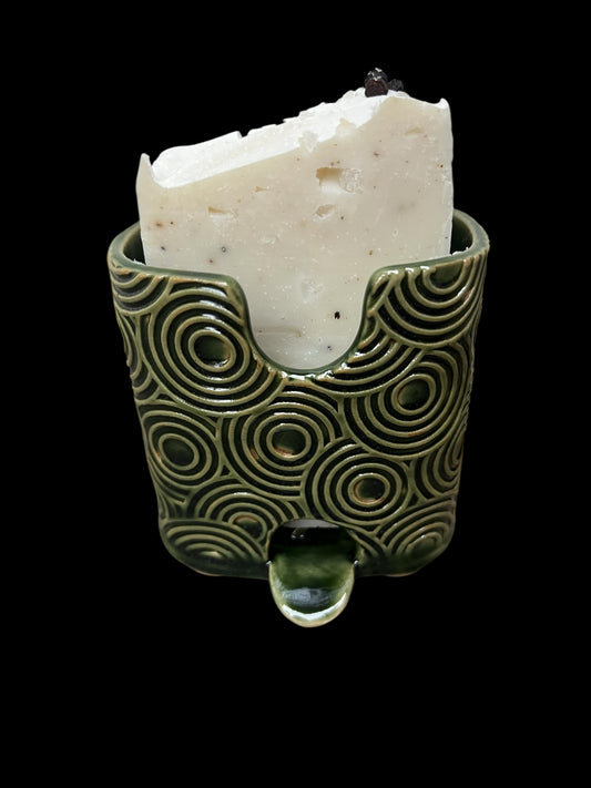 Tvålställ i keramik grön