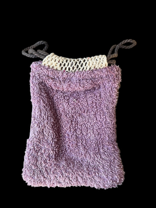 Exfolierande påse ljuslila