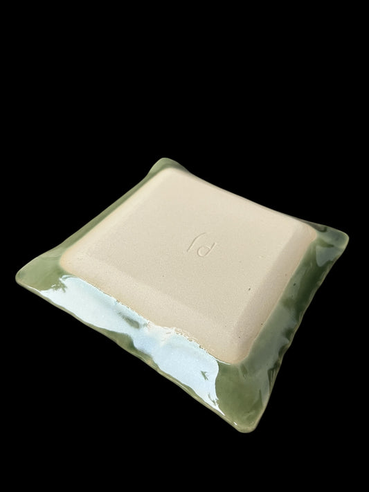 Kvadratisk disktvålsskål grön