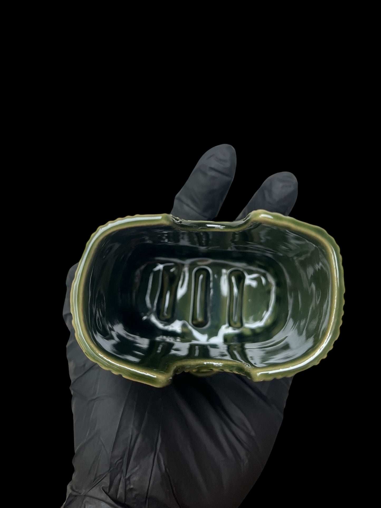 Tvålställ i keramik grön